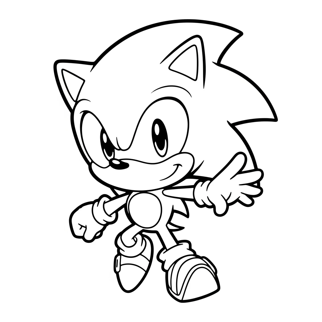 Coloriage Sonic Chibi à Imprimer