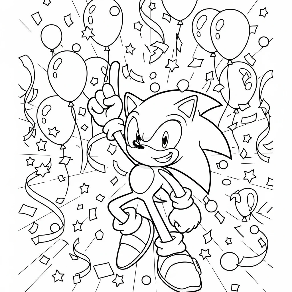 Coloriage Sonic Festif à Imprimer