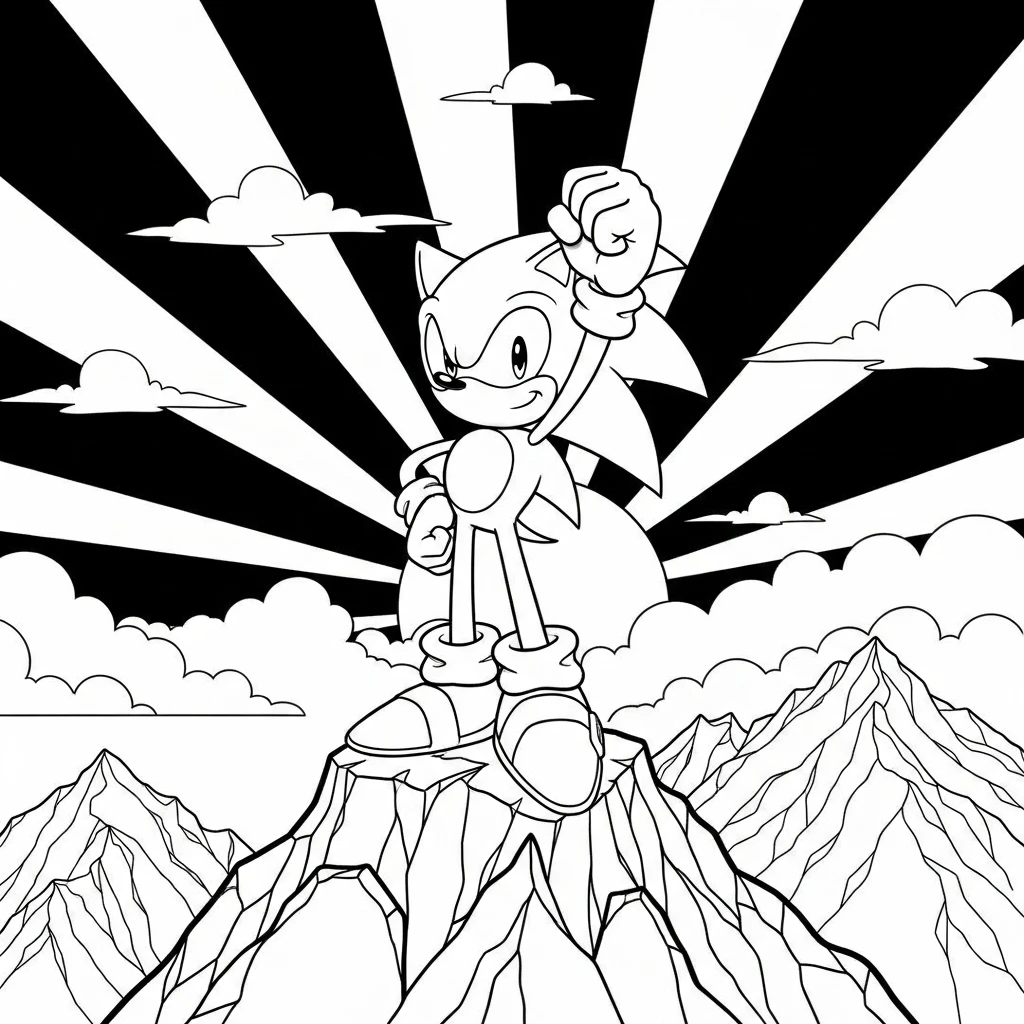Coloriage Sonic Légendaire à Imprimer