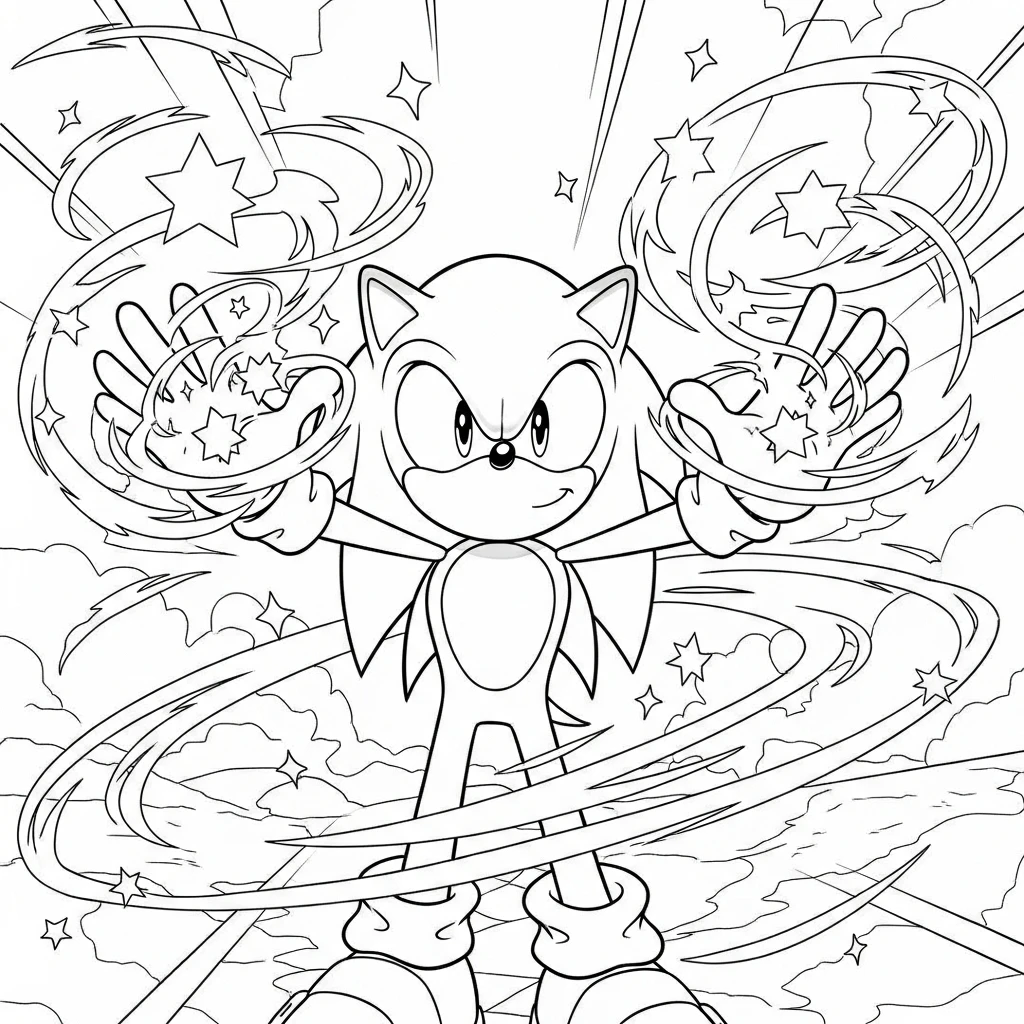 Coloriage Sonic Magique à Imprimer