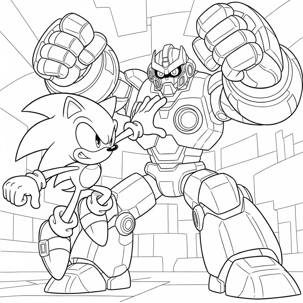 Coloriage Sonic Robot à Imprimer