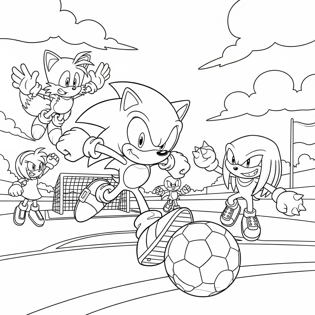 Coloriage Sonic Sportif à Imprimer