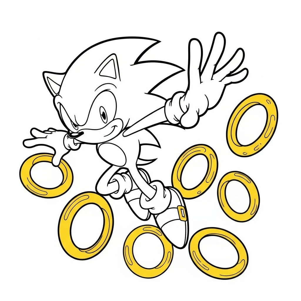 Coloriage Sonic et les Anneaux à Imprimer