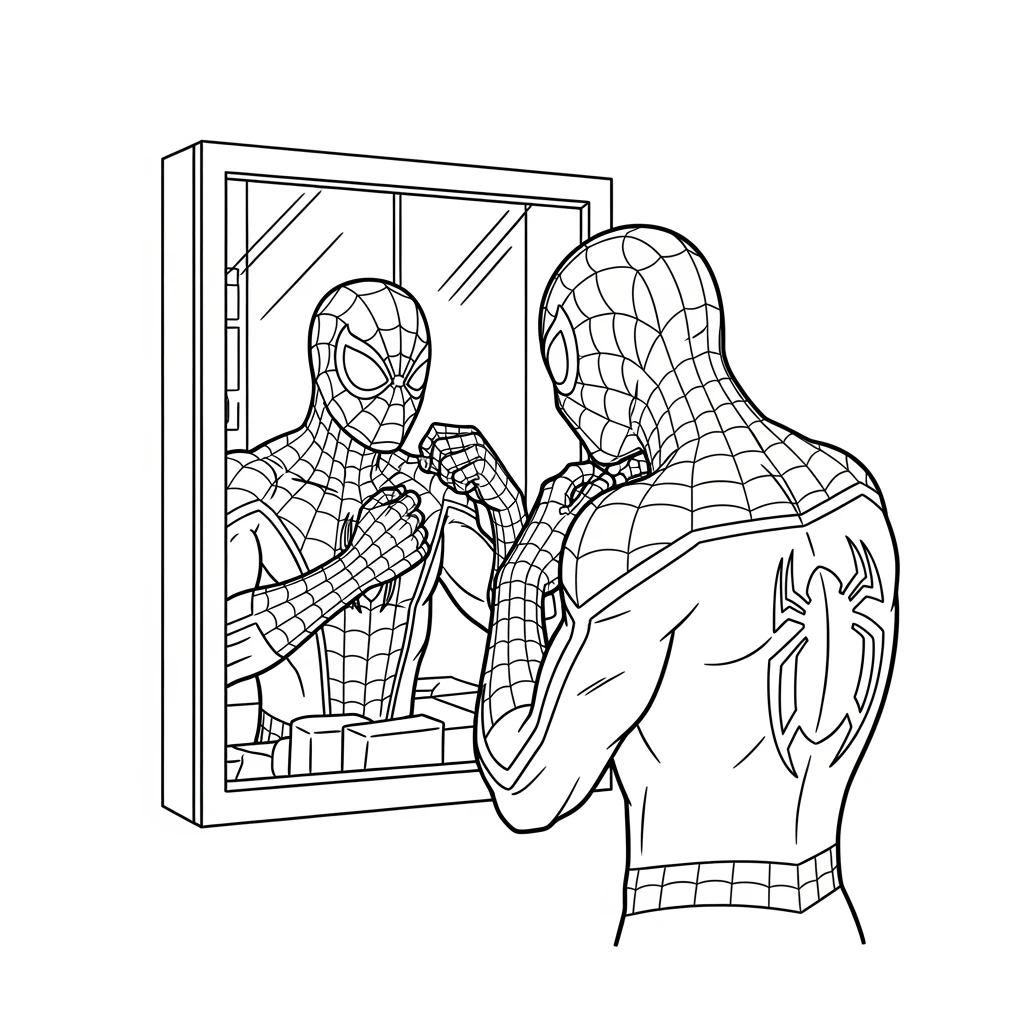 Coloriage Spider-Man Et Son Costume à Imprimer