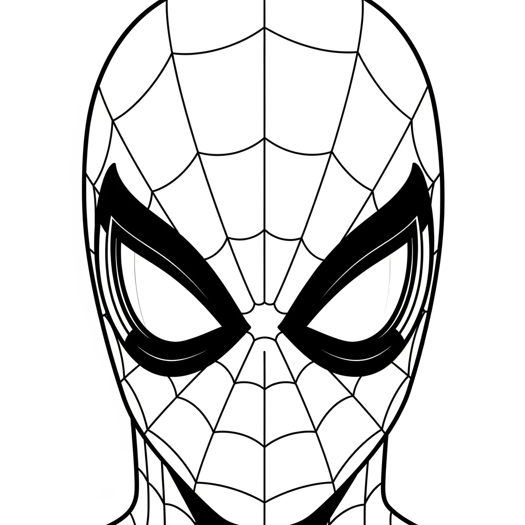 Coloriage Spider-Man Gros Plan à Imprimer