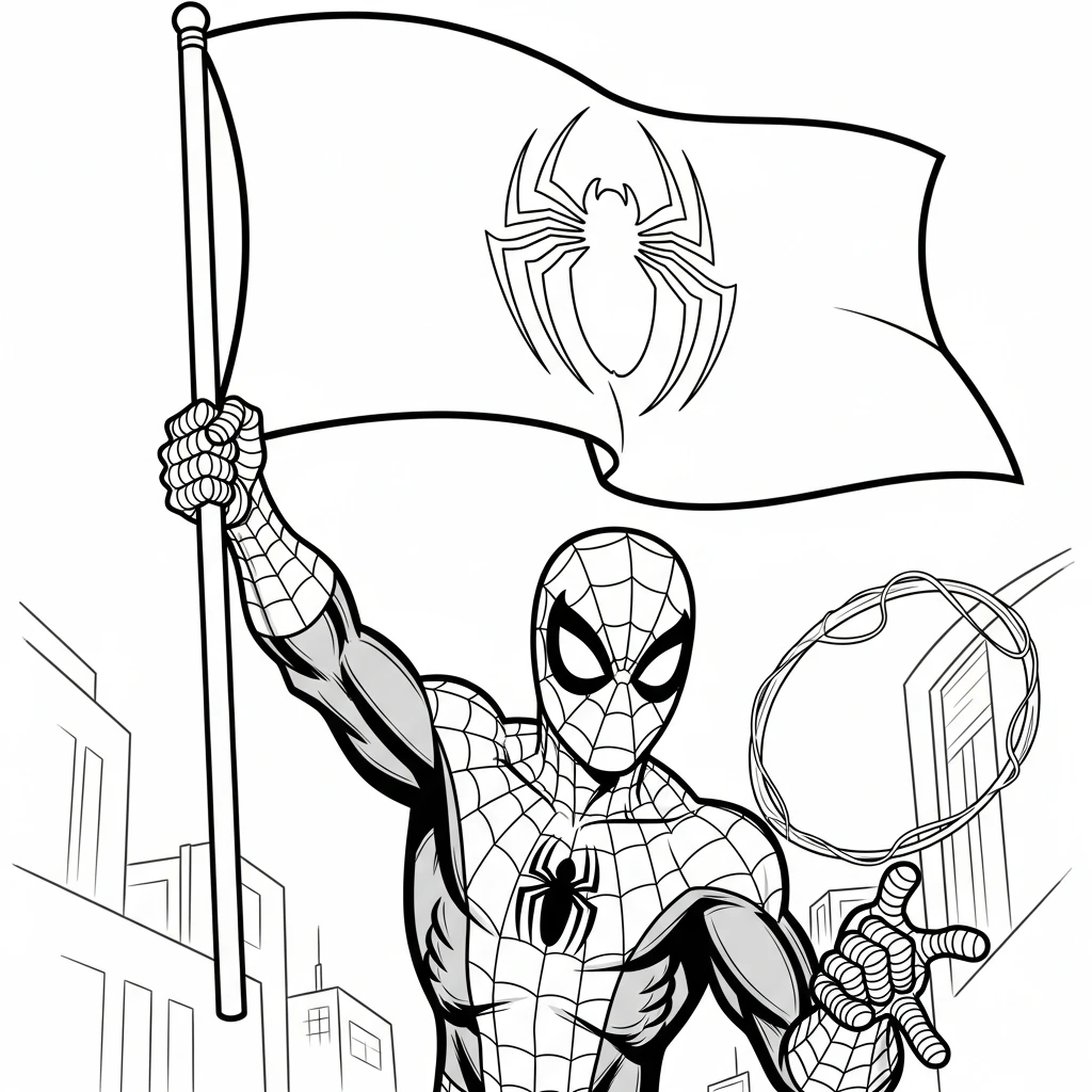 Coloriage Spider-Man L'icône à Imprimer