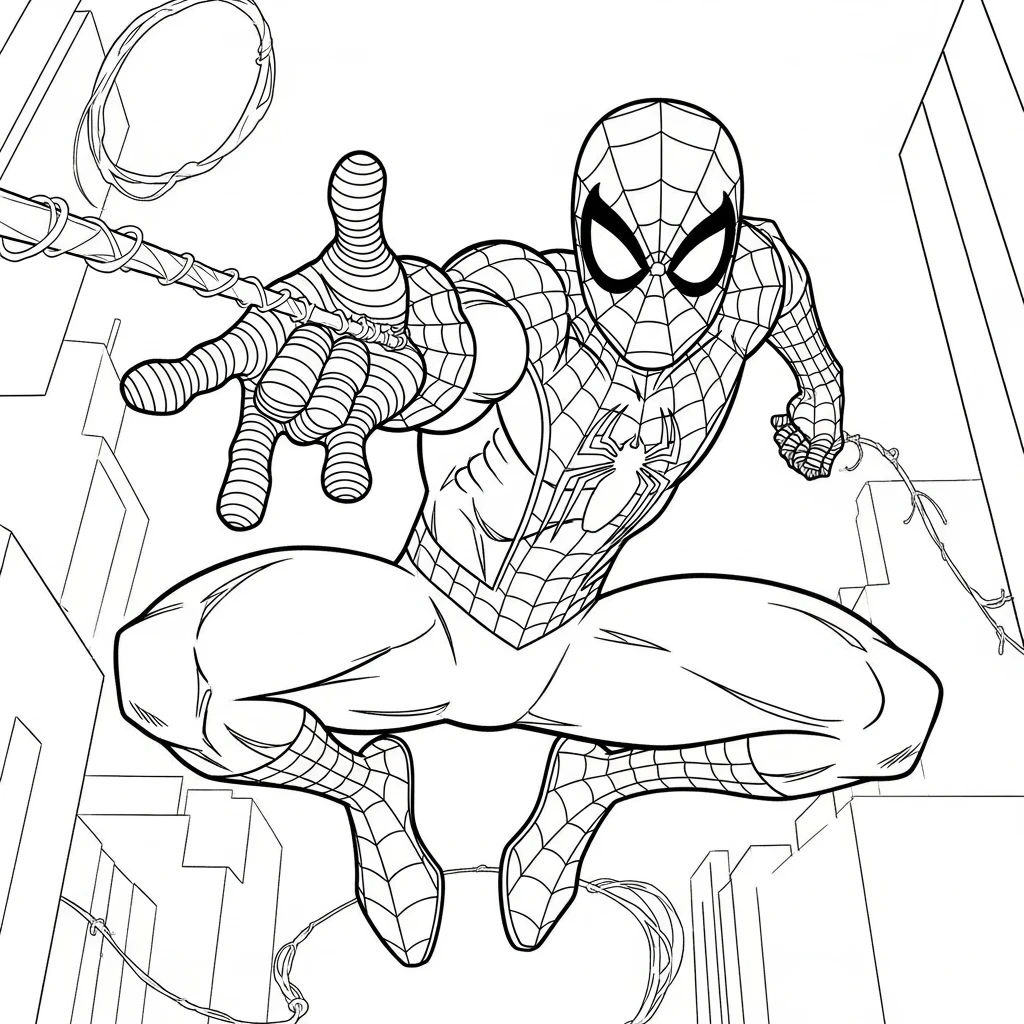 Coloriage Spider-Man Web à Imprimer