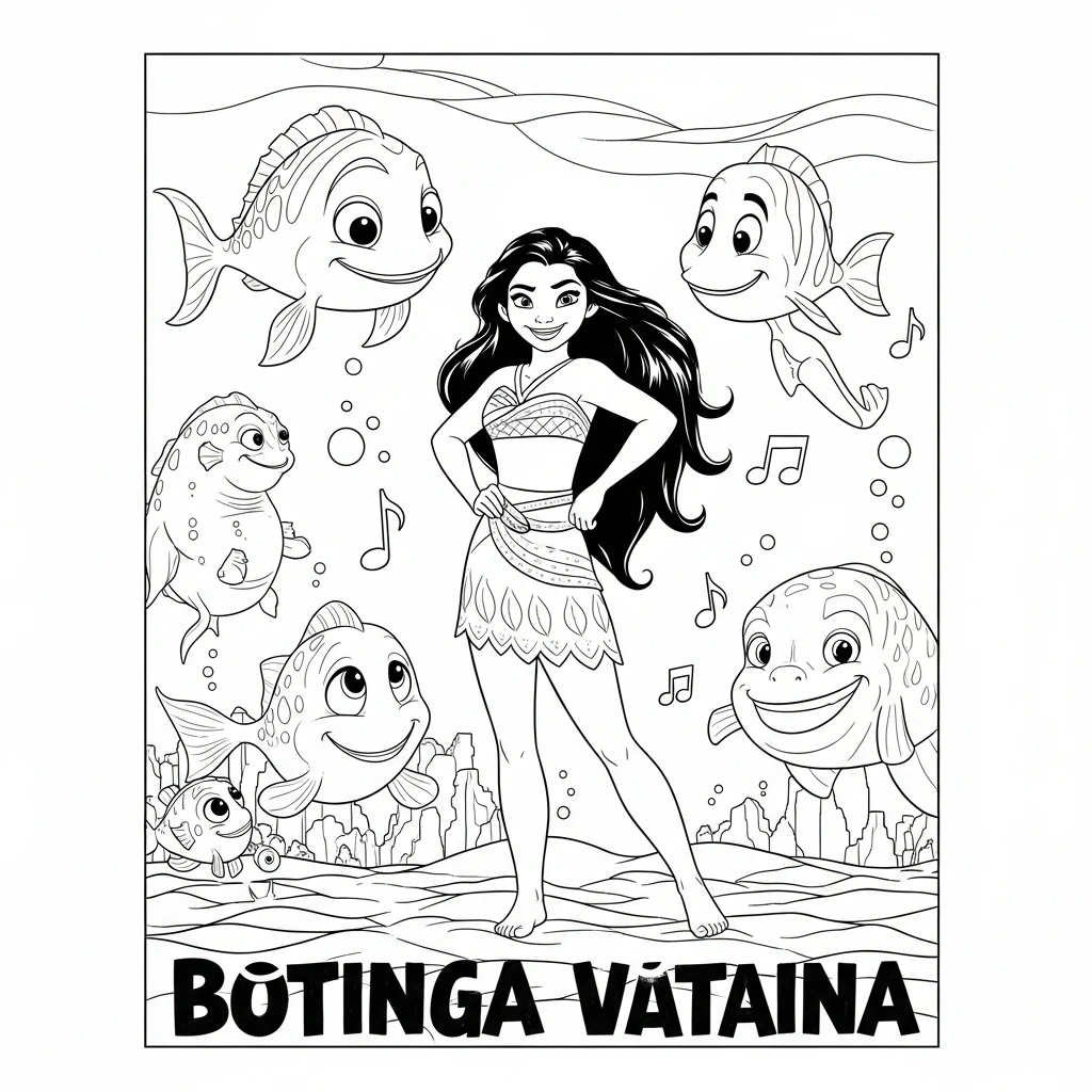 Coloriage Vaiana Charmeuse à Imprimer