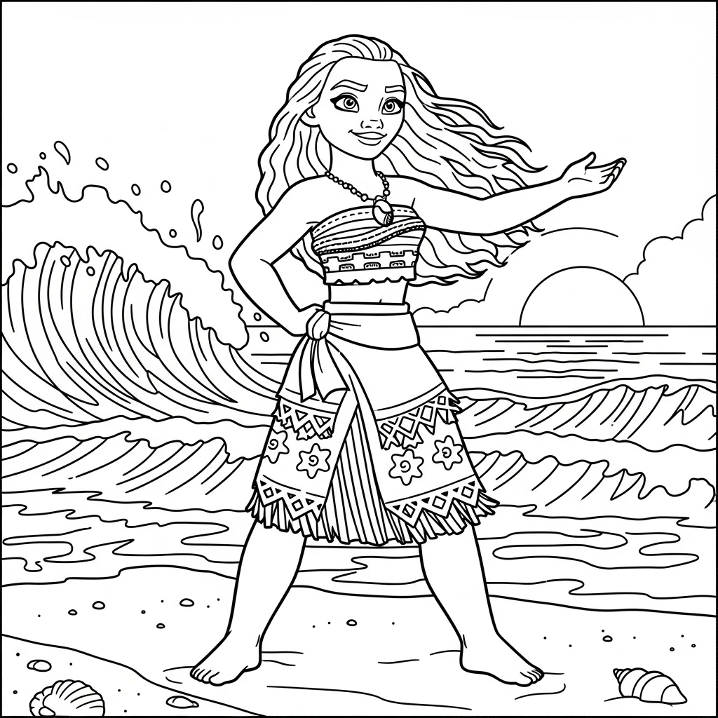Coloriage Vaiana à Imprimer