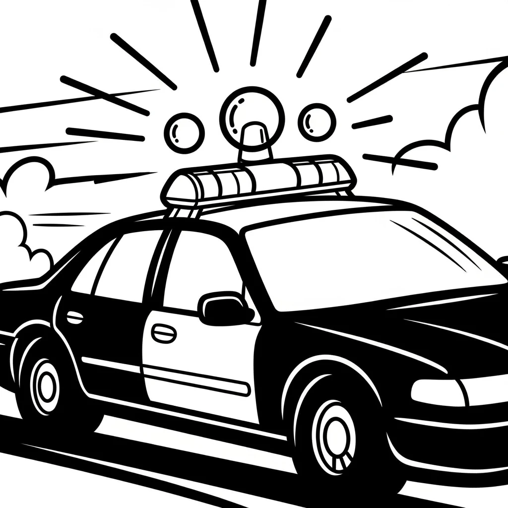 Coloriage Voiture de Police à Imprimer