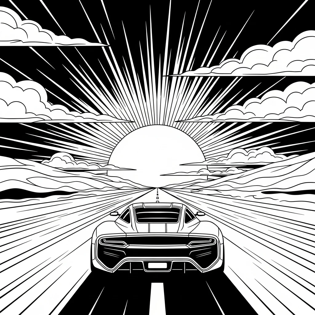 Coloriage Voiture de Rêve à Imprimer