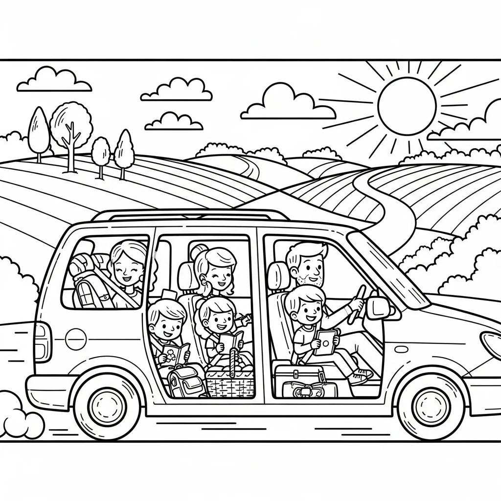Coloriage Voiture dimanche à Imprimer