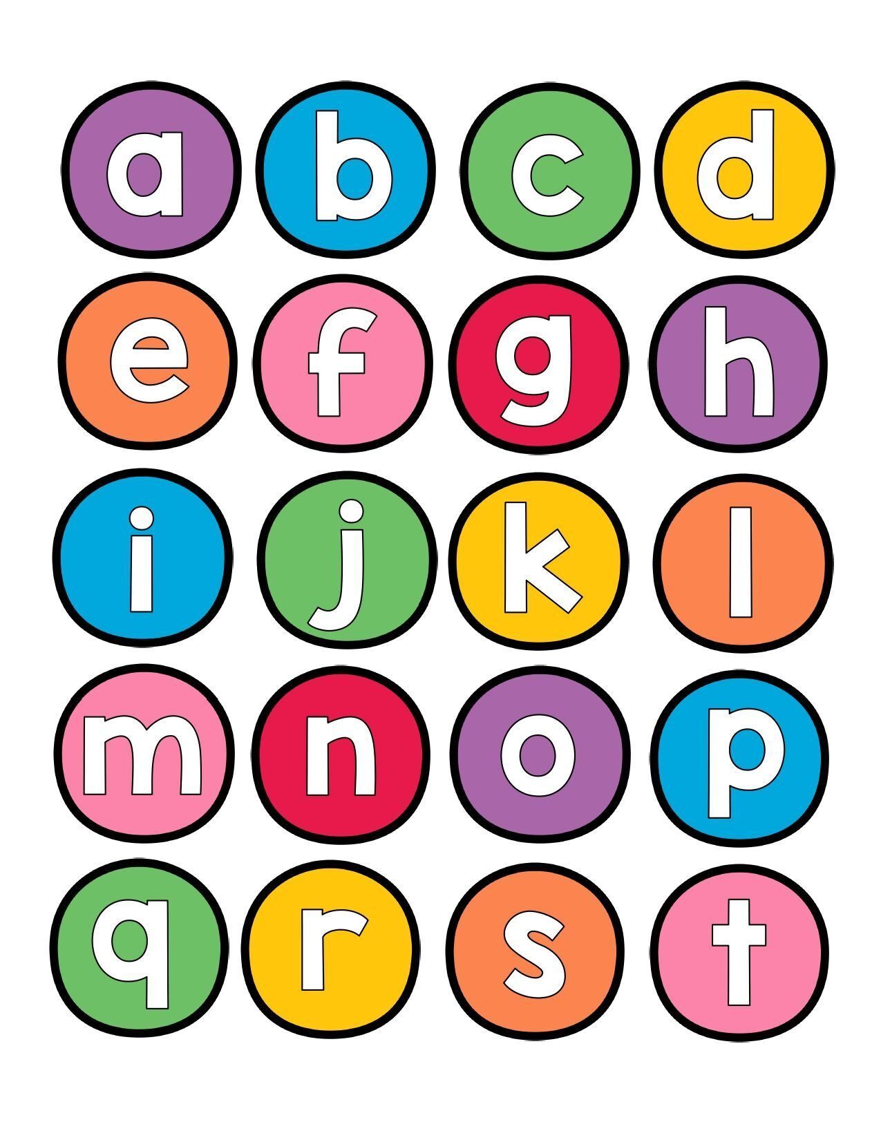 Alfabeto Colorido para Imprimir - Letras Brilhantes