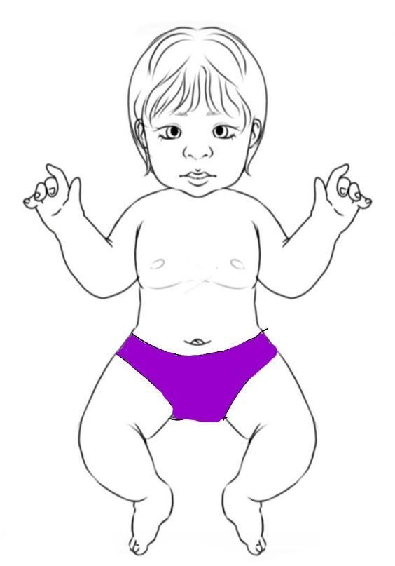 Bebê Reborn de Papel para imprimir com fralda roxa