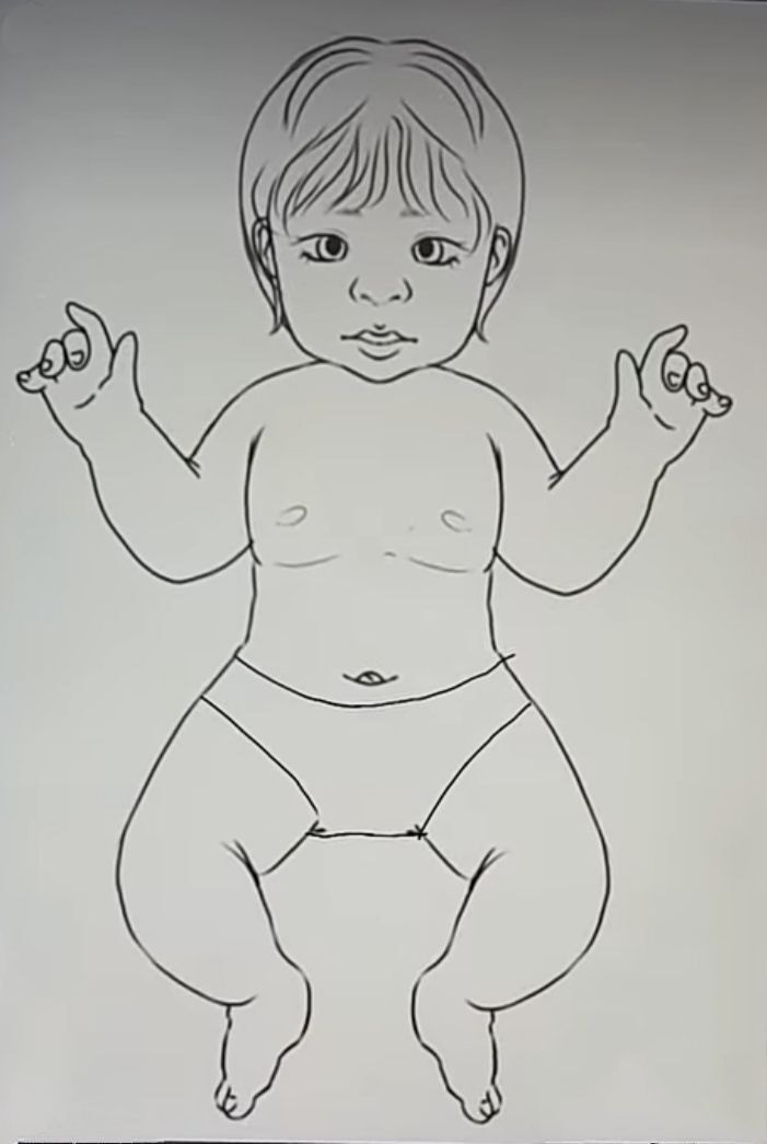 Bebê Reborn de Papel para imprimir com fralda simples