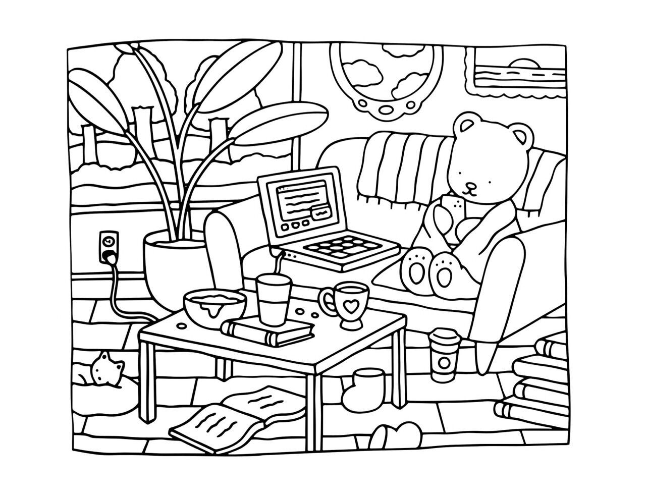 Bobbie Goods para imprimir em casa com urso e gato