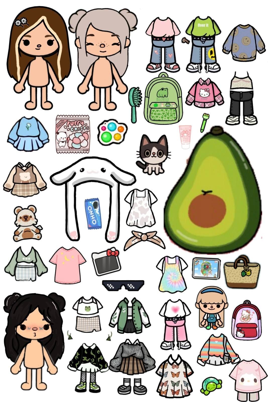 Bonecas Toca Life World para Imprimir e Criar Estilos