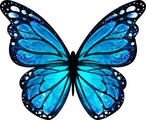 Borboleta Azul para Imprimir e Recortar