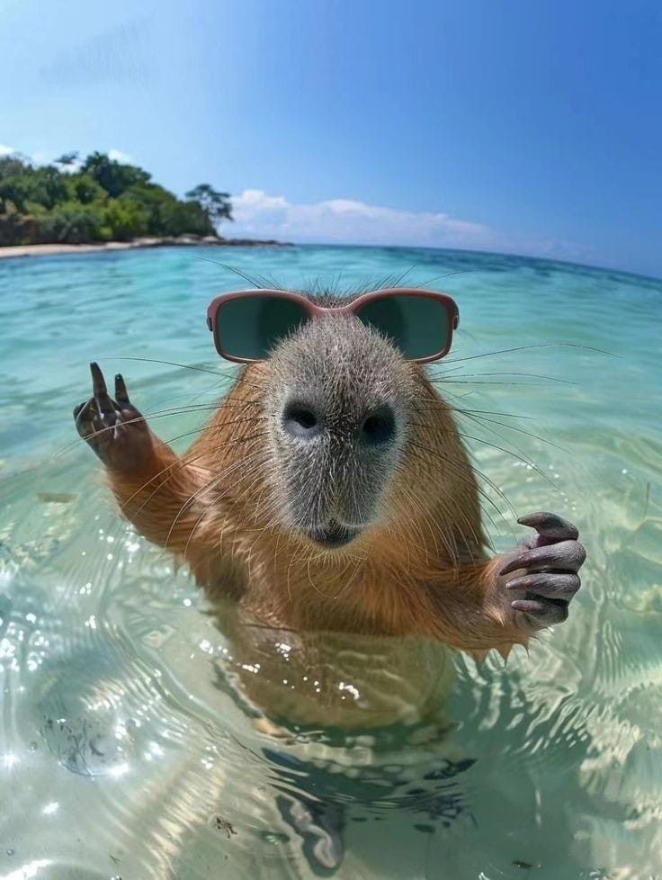 Capivara Engraçada para Perfis em Redes Sociais
