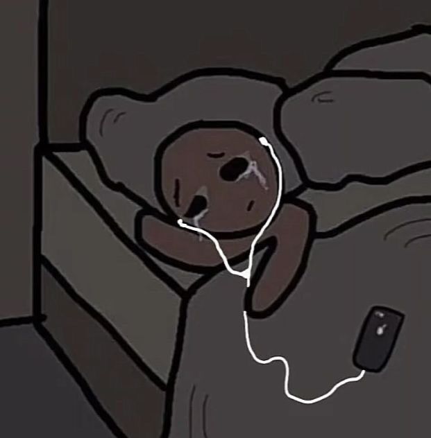 Desenho de Figura Humana Triste para Perfil