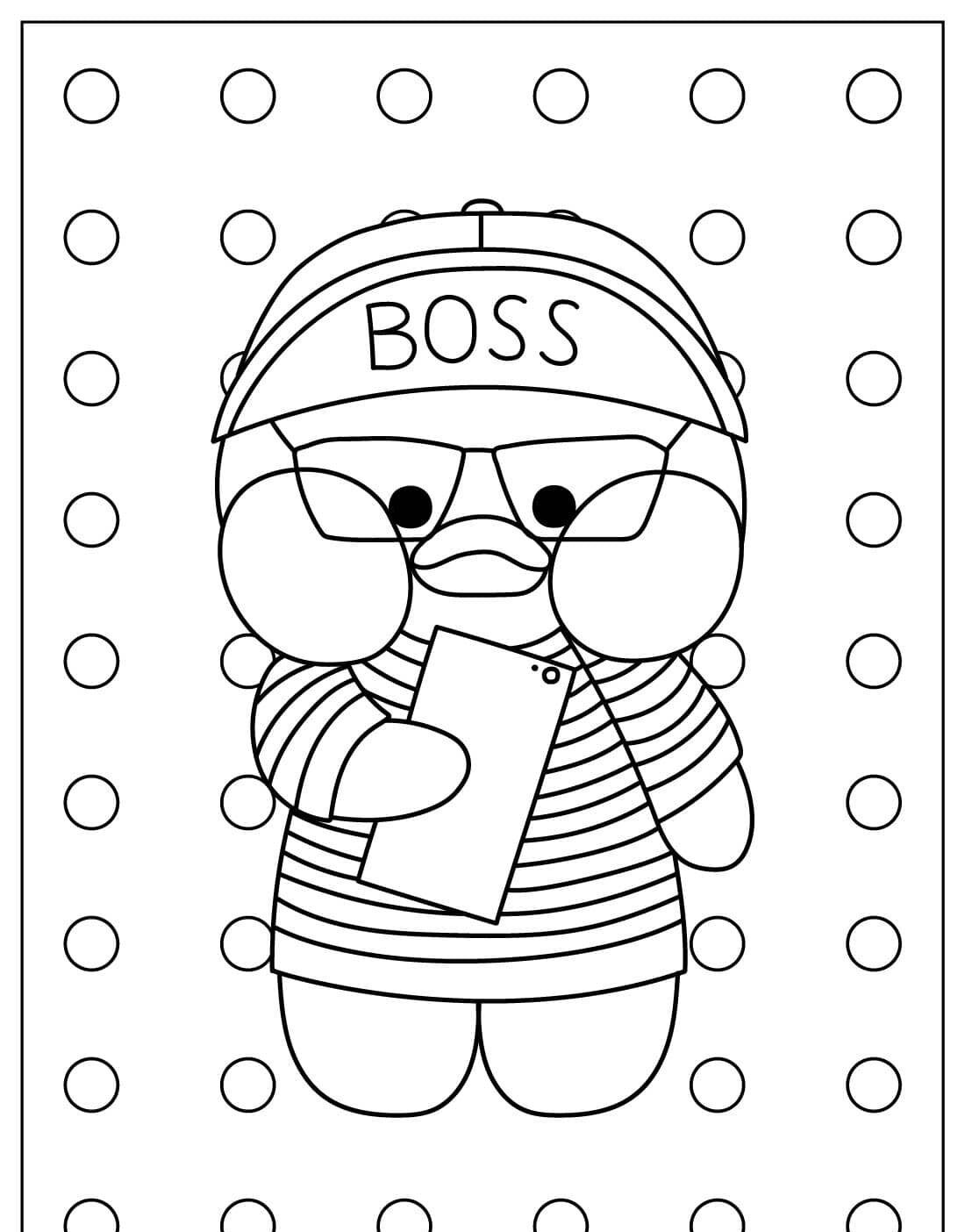 Desenho de Pato Estilizado para Colorir e Imprimir