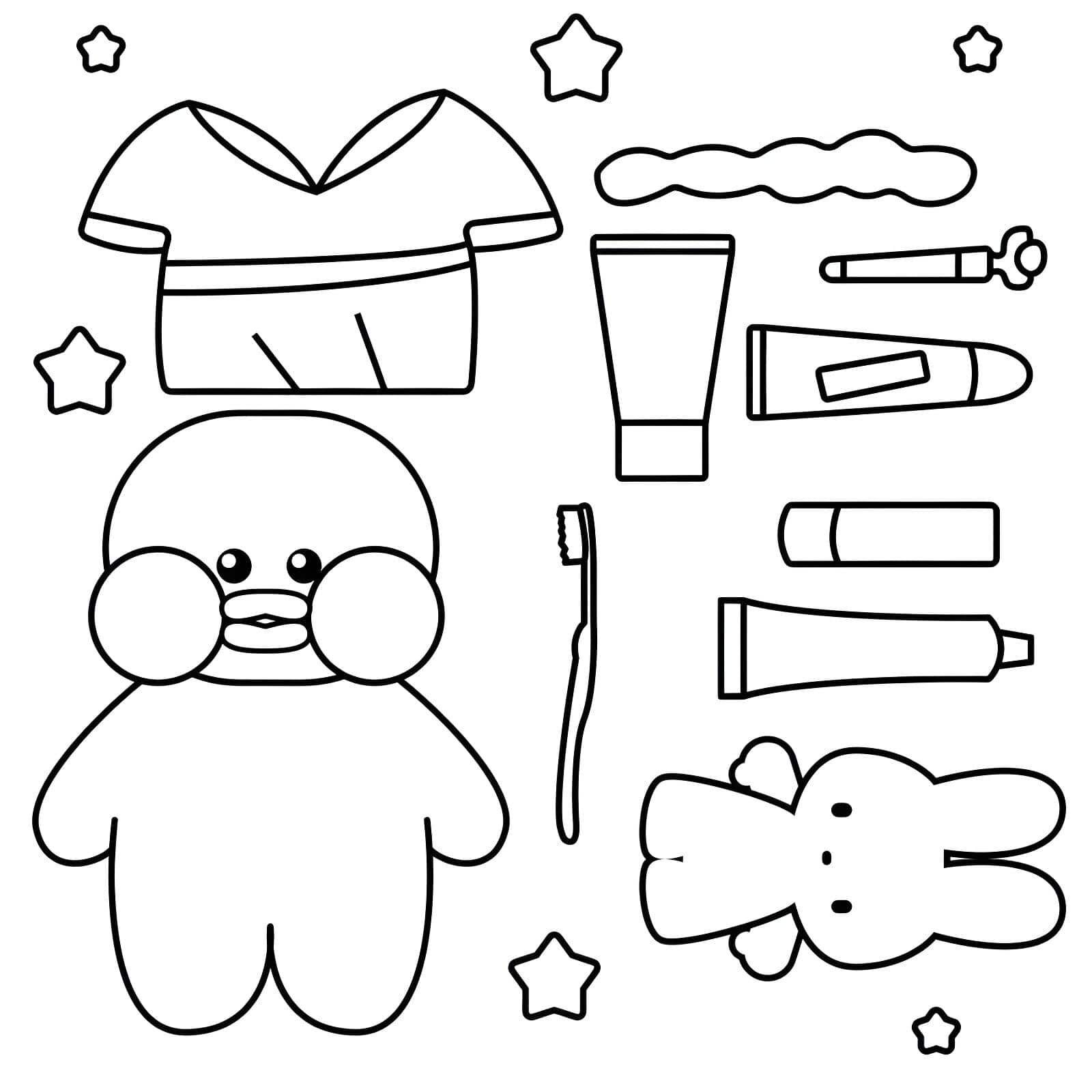 Desenho de Pato Fofo para Colorir e Imprimir