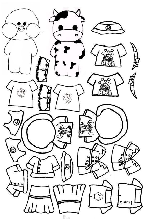 Desenhos para Colorir Pato Estilizado e Acessórios