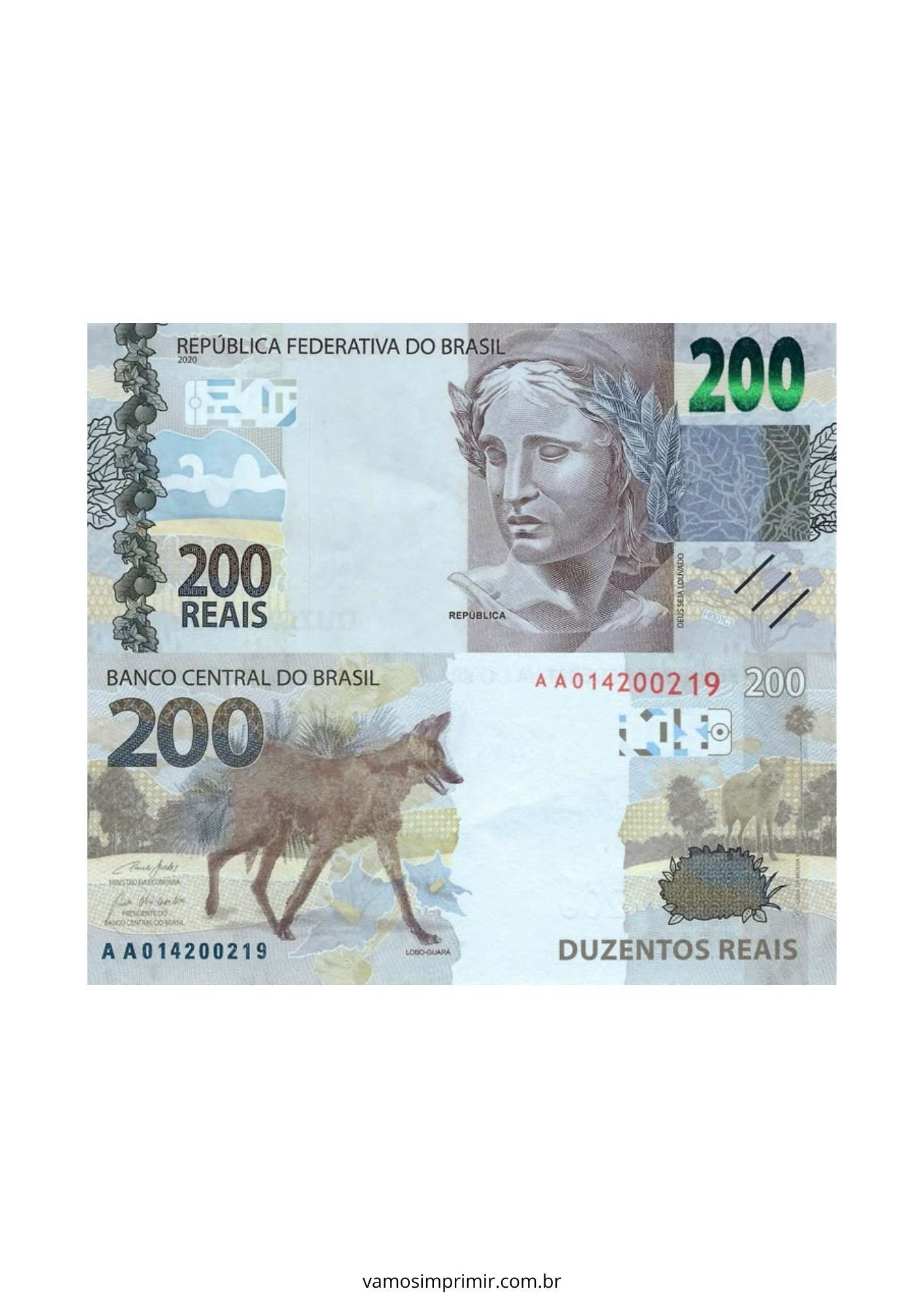 Dinheiro de Brinquedo 200 Reais para Imprimir e Brincar