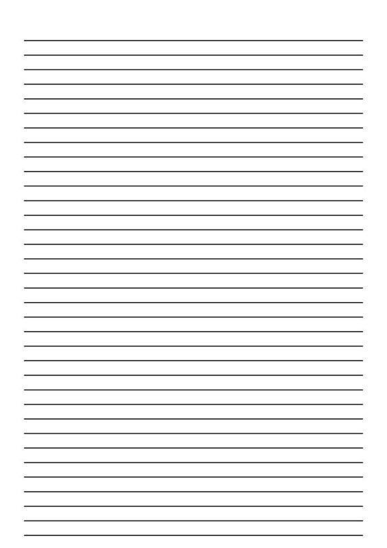 Folha com Linhas para Imprimir em A4 - Papel Pautado Simples