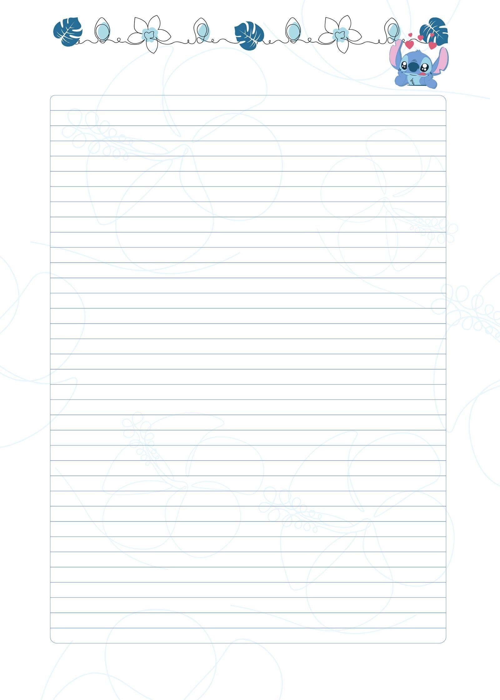 Folha de Caderno Decorada para Impressão com Tema Divertido