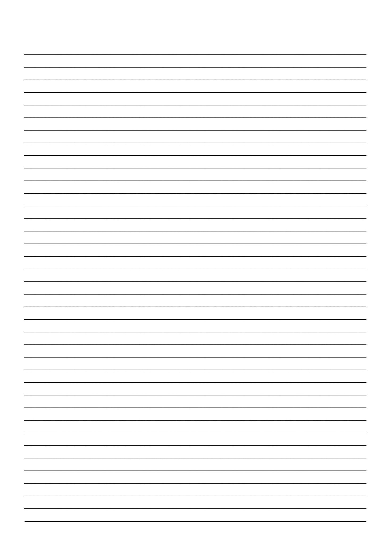 Folha em branco com linhas paralelas para impressão A4