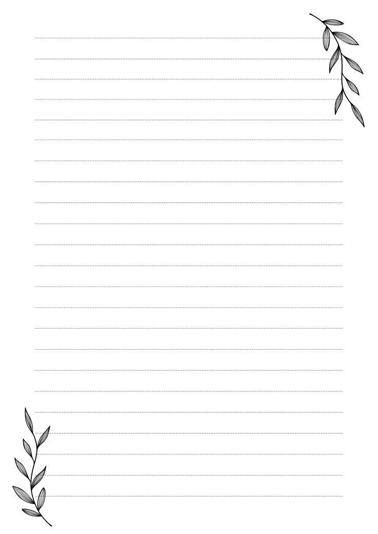 Folhas de Caderno para Impressão com Design Decorativo Simples