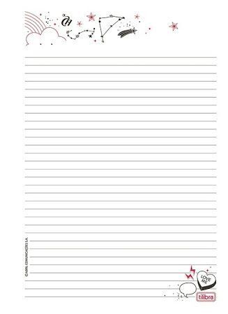 Folhas de Caderno para Impressão com Tema de Estrelas e Cometas