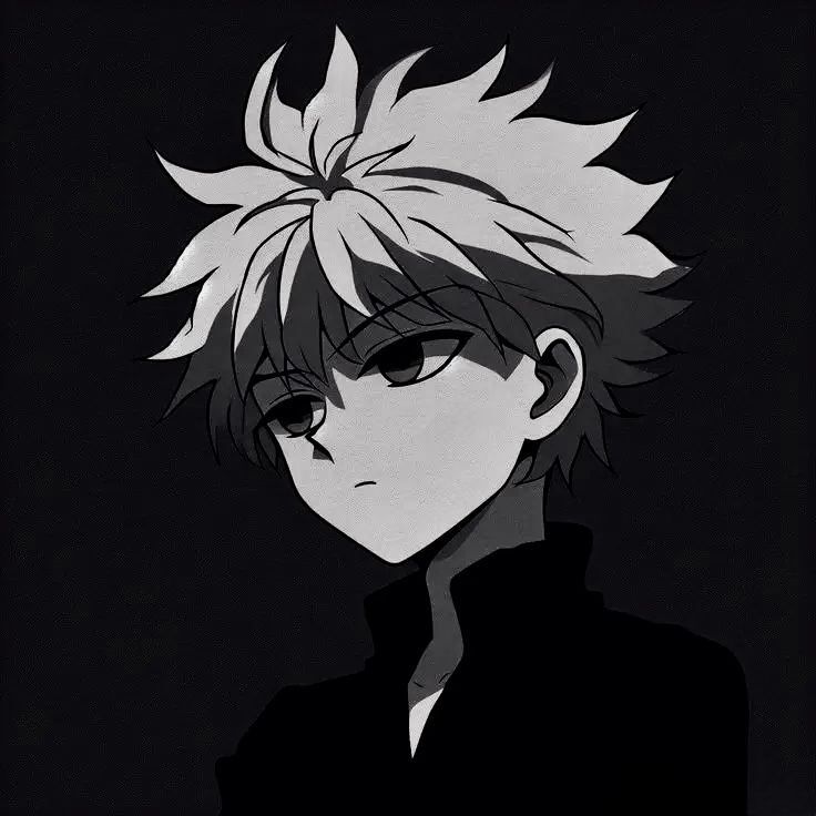 Foto para Perfil do Whatsapp de Anime em Preto e Branco