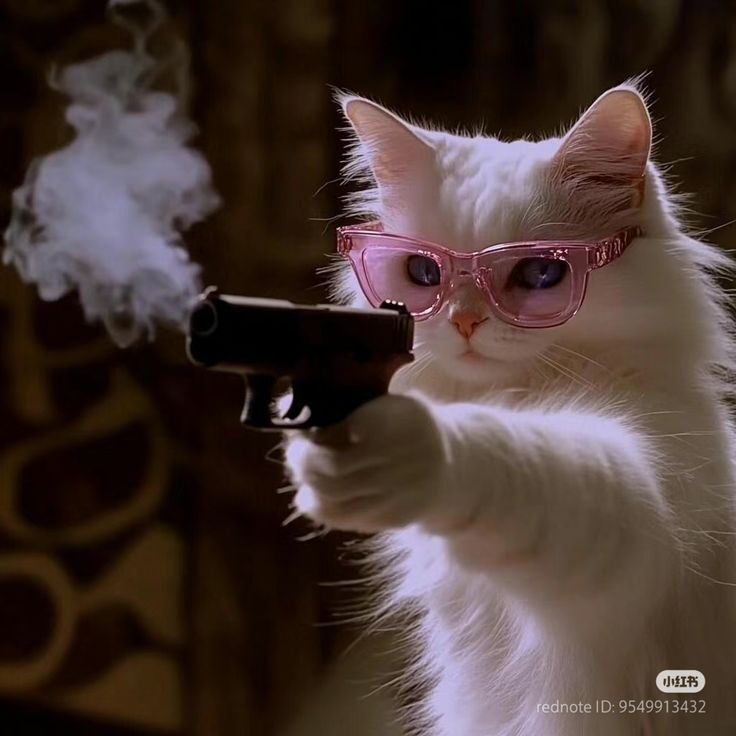 Gato Branco Cool para Foto de Perfil