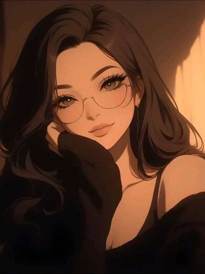 Ilustração de Mulher com Óculos para Foto de Perfil Feminino