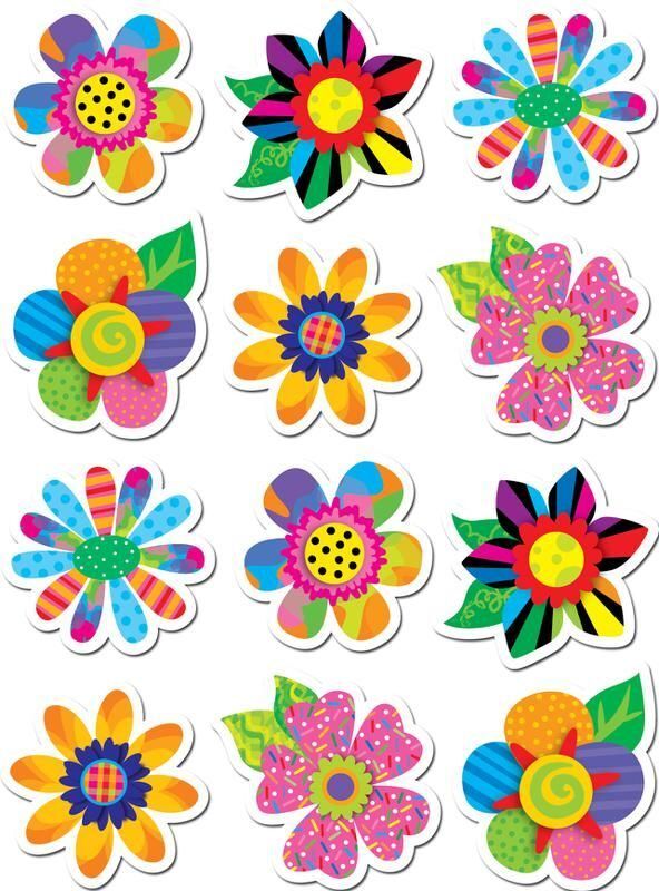 Ilustrações de flores coloridas para imprimir e decorar