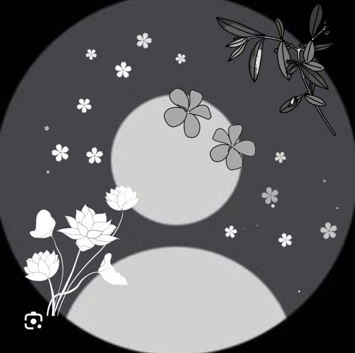 Imagem de perfil feminina com flores brancas