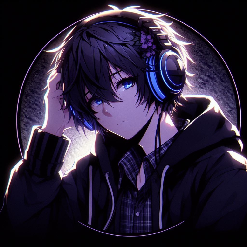 Jovem Pensativo em Anime para Foto de Perfil