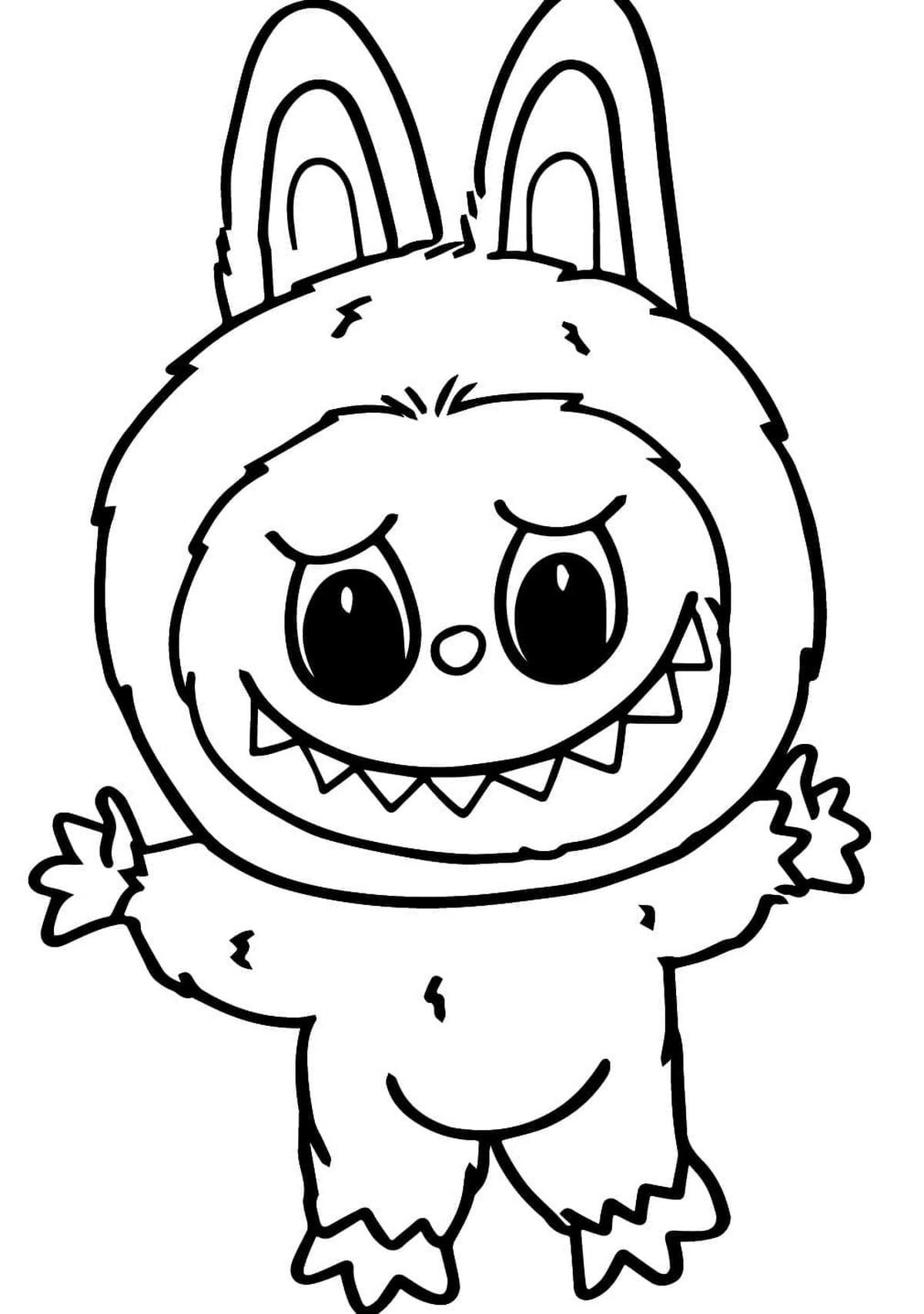Labubu para Imprimir e Colorir: Um Monstrinho Fofo