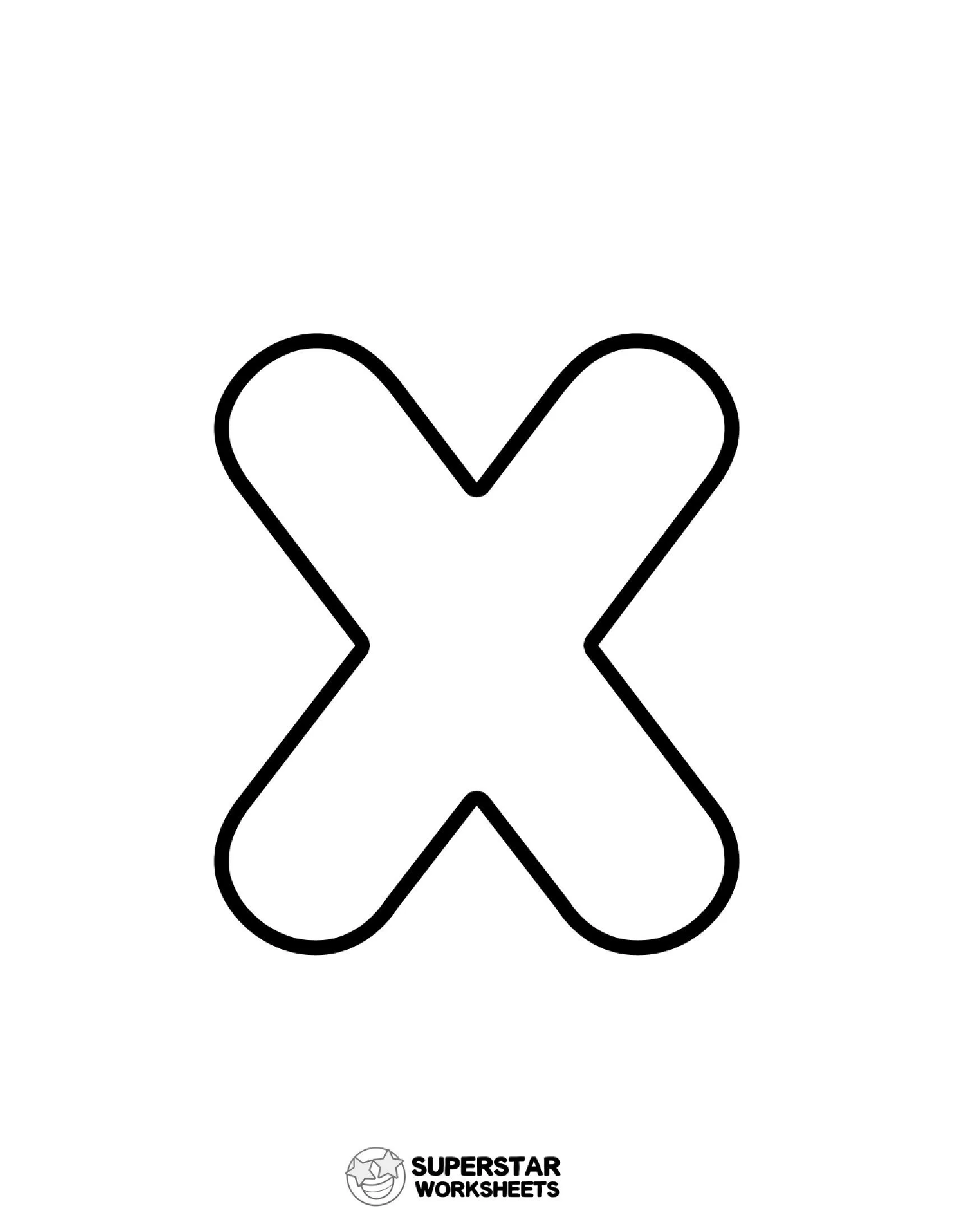Molde da Letra x Minúscula para Imprimir e Colorir
