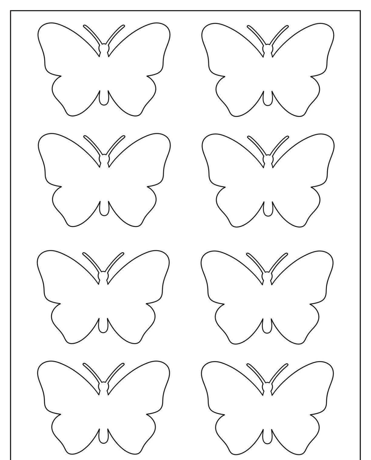 Molde de Borboletas para Imprimir com 9 Borboletas Pequenas