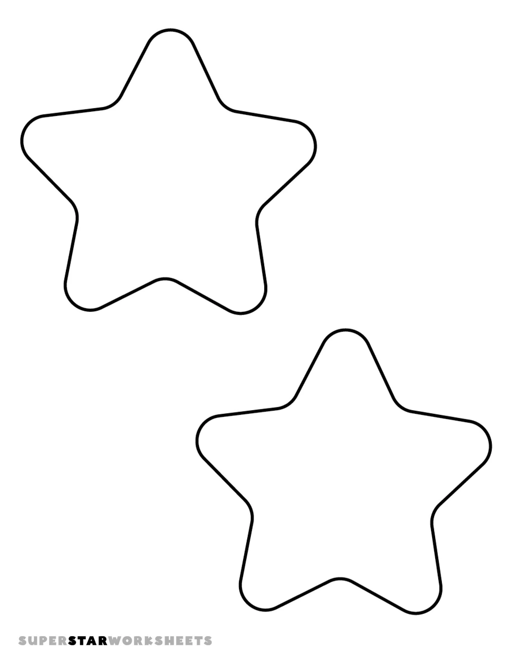 Molde de Estrela para Imprimir com Bordas Arredondadas