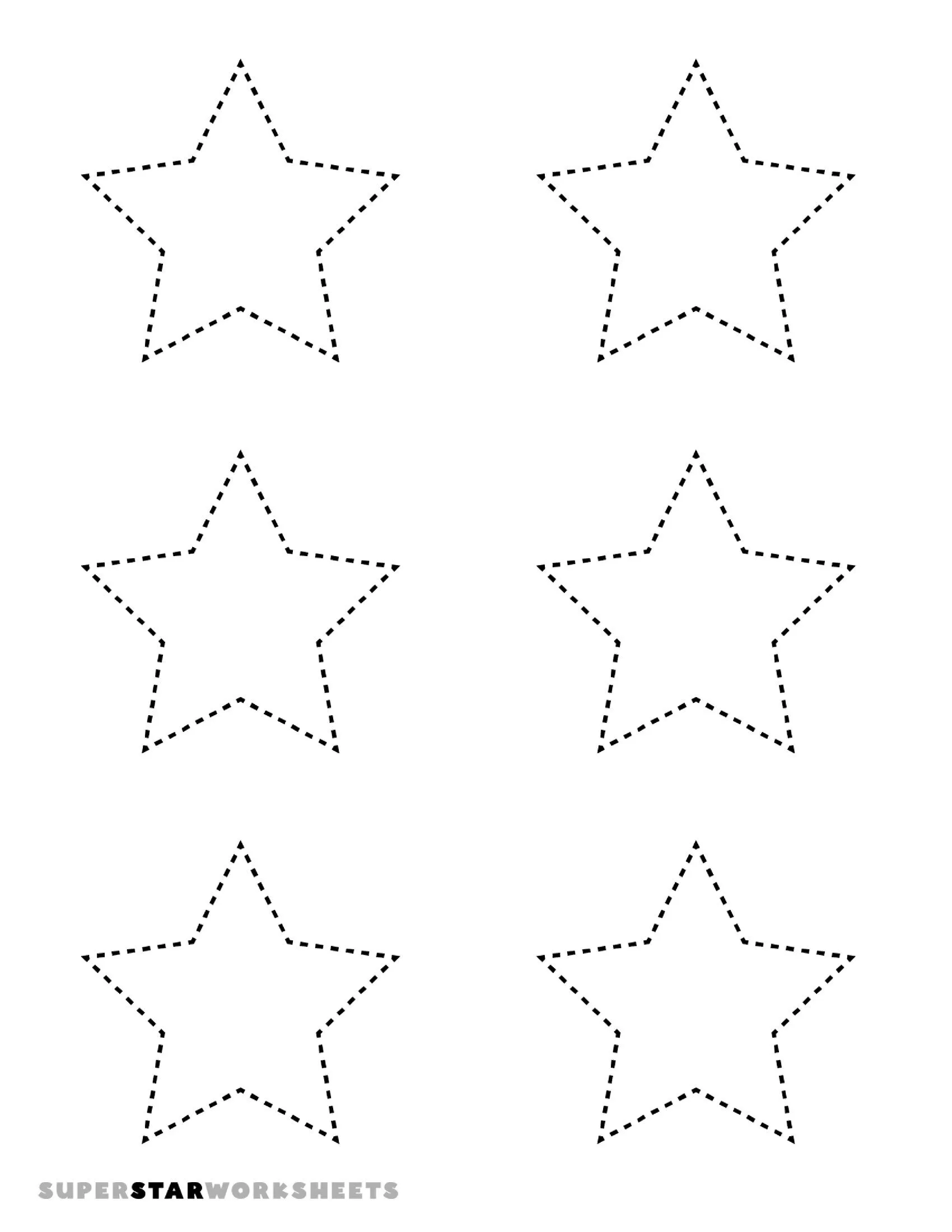 Molde de Estrelas de Cinco Pontas para Imprimir Grátis