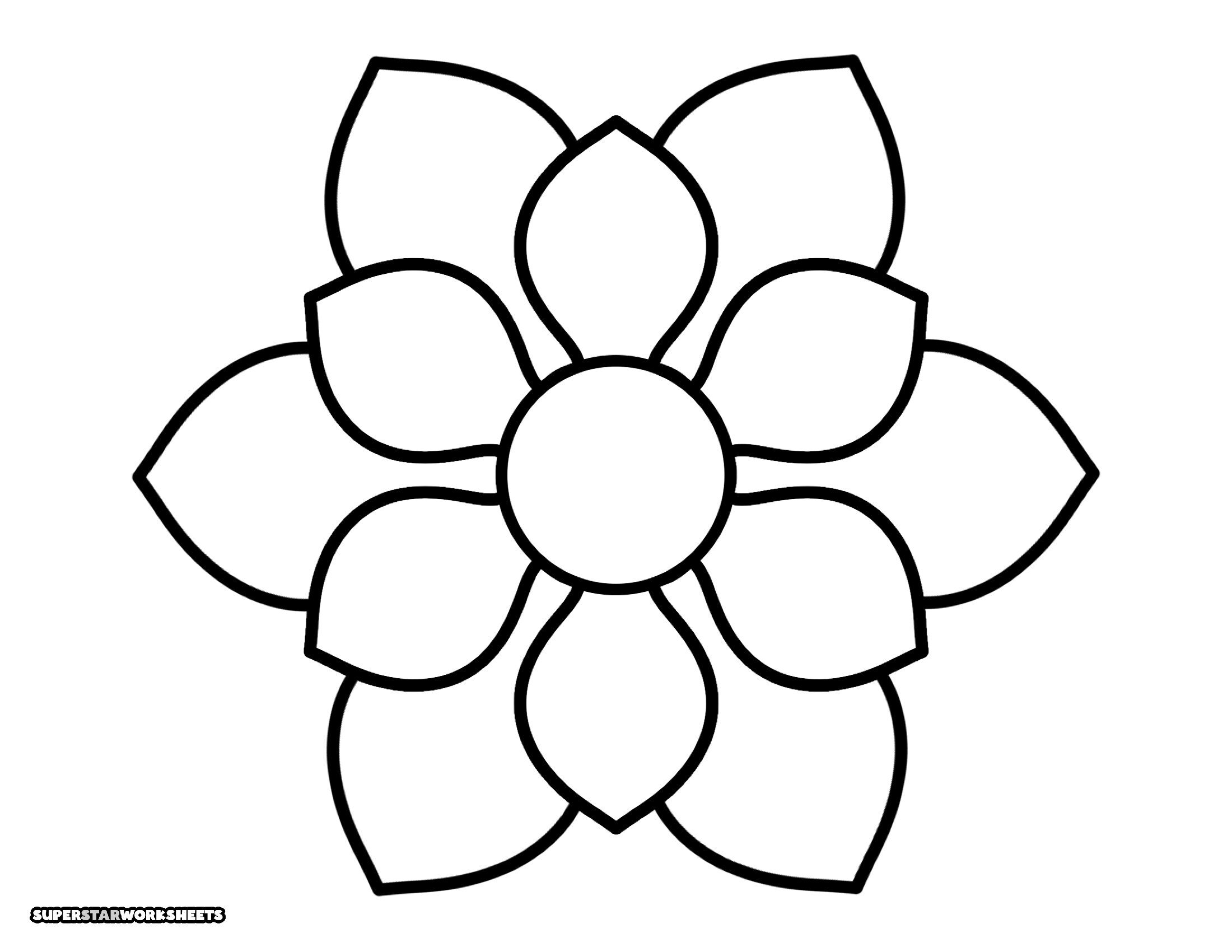 Molde de Flor para Imprimir com Design Simétrico e Elegante