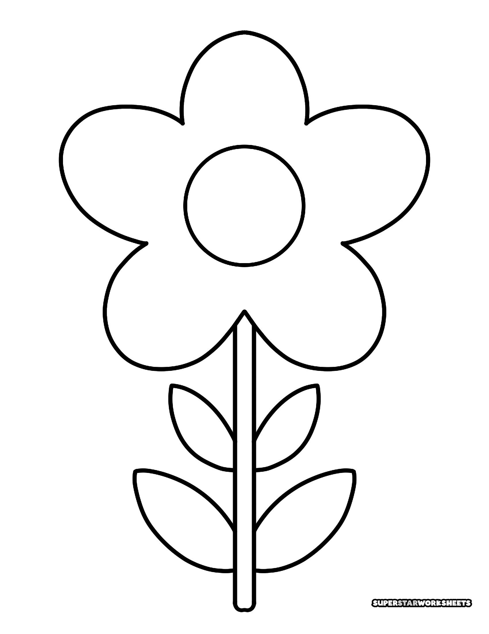 Molde de Flor para Imprimir com Design Simples e Elegante