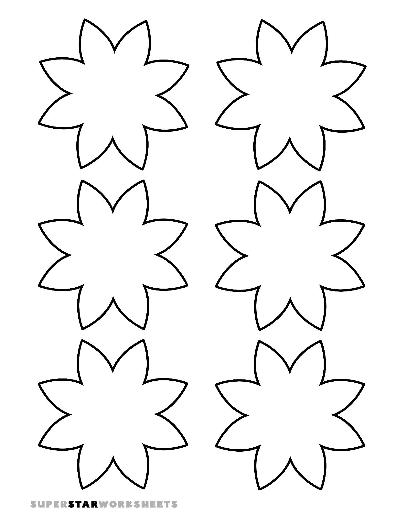 Molde de Flores para Imprimir com 6 Moldes de Flores