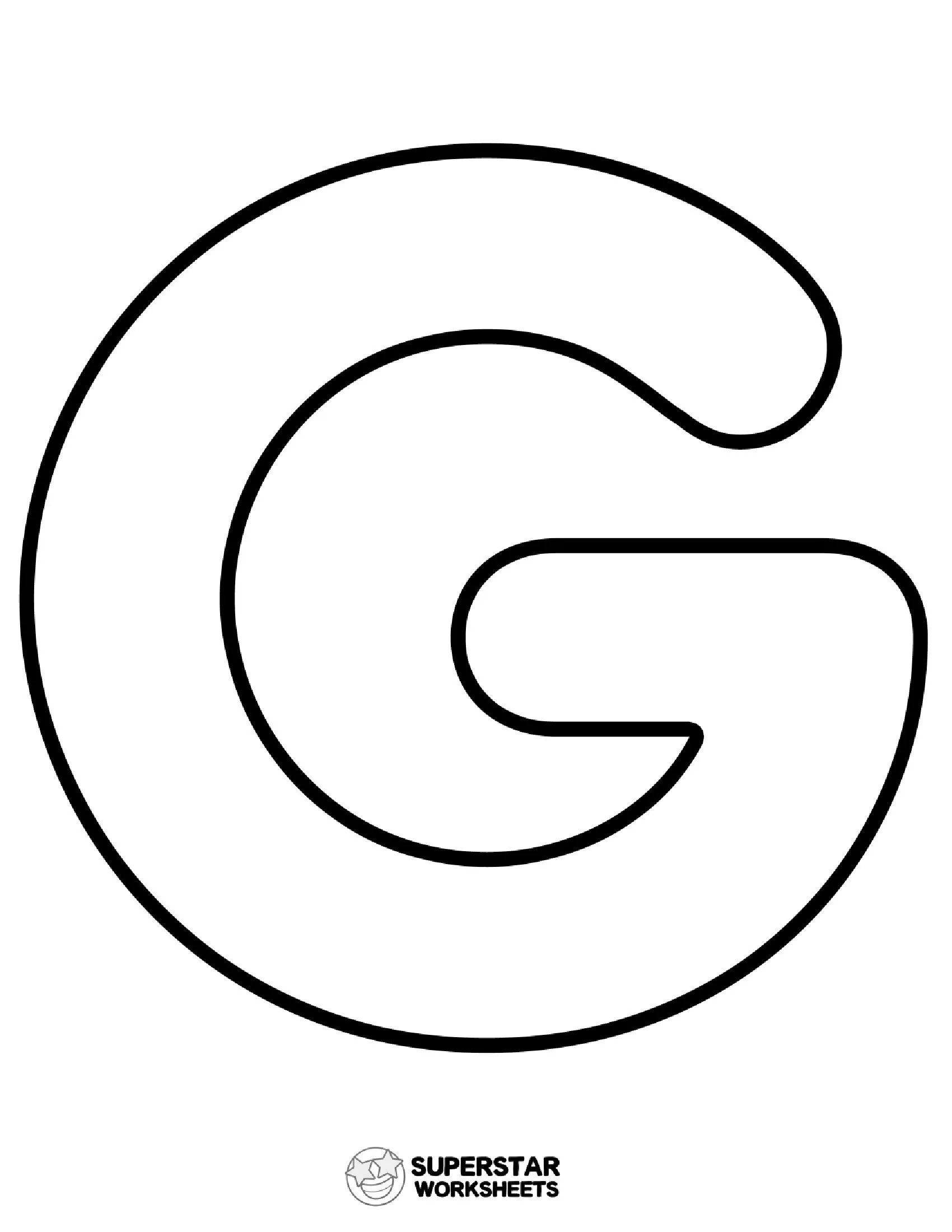 Molde de Letra G Maiúscula para Imprimir e Artesanato