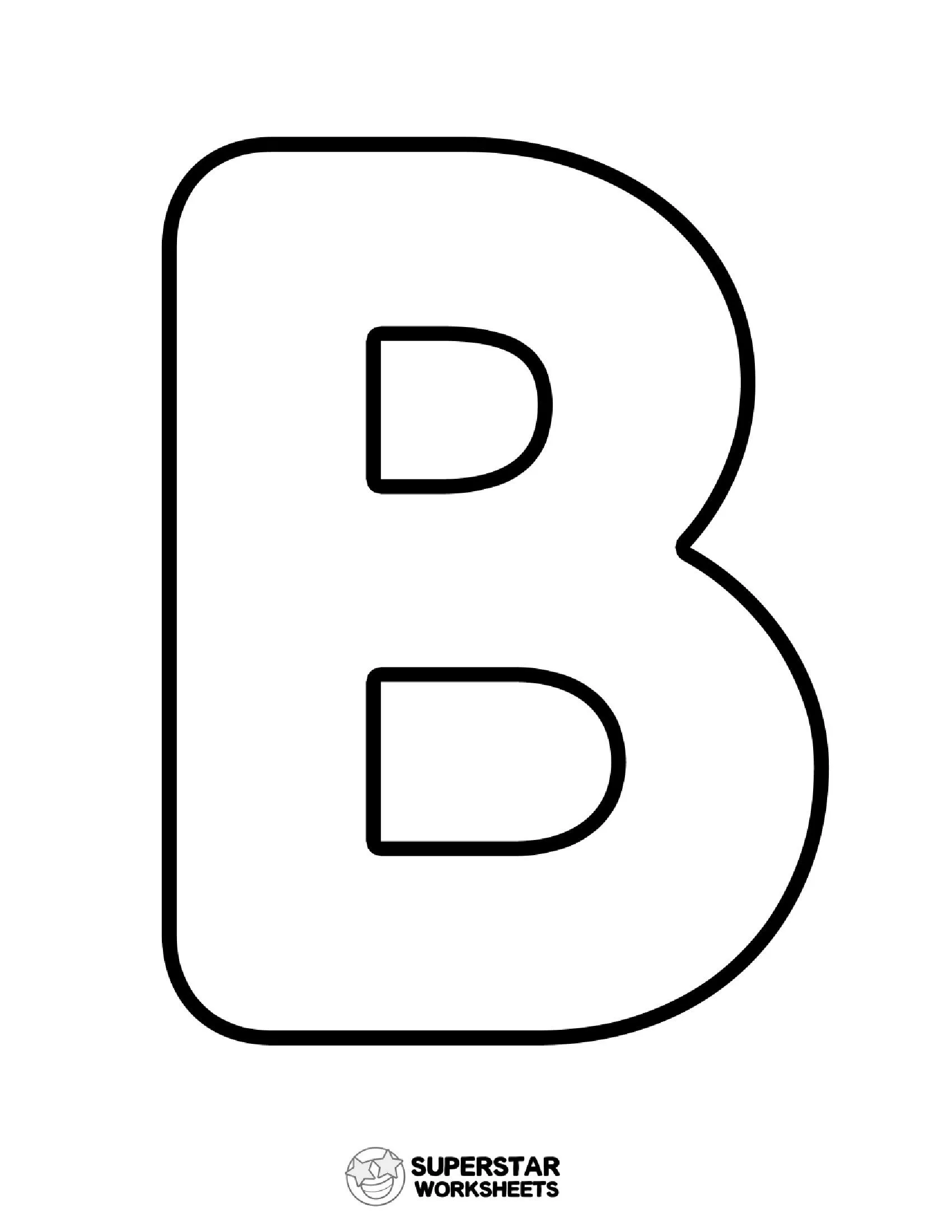 Molde de Letra para imprimir da Letra B Grande para Atividades Educativas