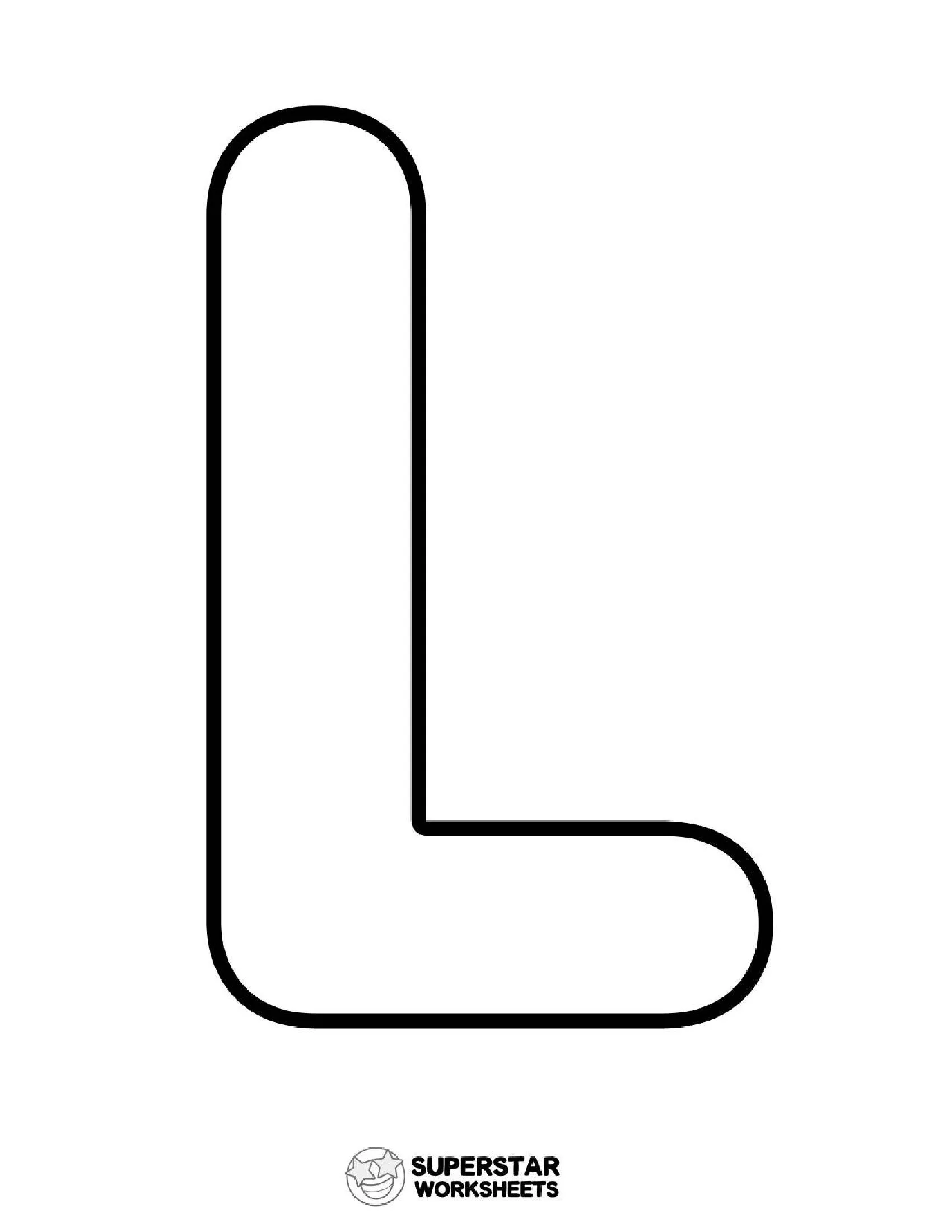Molde de Letra para imprimir da Letra L Grande e Simples